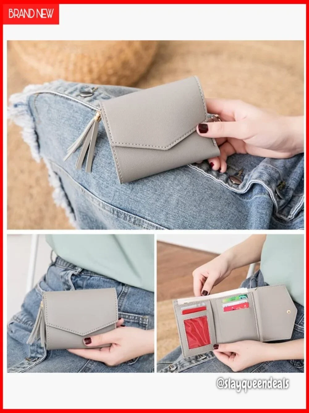 Slim RFID Blocking Wallet with 6 Card Slots and Zipper Coin Pocket